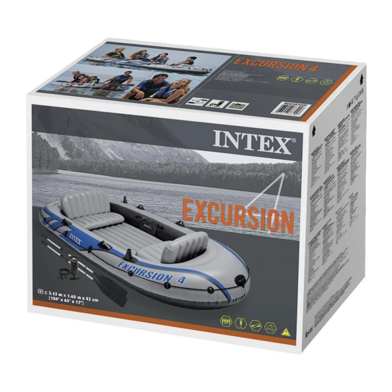BATEAU GONFLABLE INTEX EXCURSION 4 + 2 AVIRONS + GONFLEUR 7 BATEAU GONFLABLE INTEX EXCURSION 4 + 2 AVIRONS + GONFLEUR – Image 7
