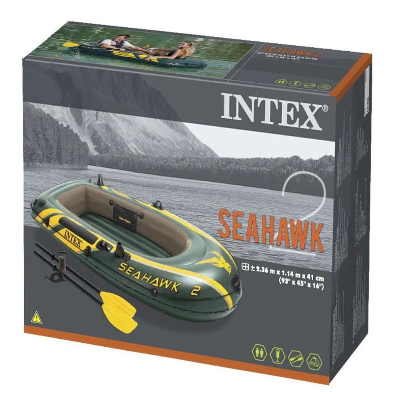 BATEAU GONFLABLE INTEX SEAHAWK 2 + 2 RAMES + GONFLEUR 3 BATEAU GONFLABLE INTEX SEAHAWK 2 + 2 RAMES + GONFLEUR – Image 3