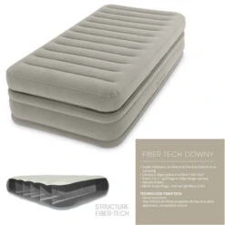 LIT GONFLABLE ELECTRIQUE INTEX TWIN COMFORT ELEVATED AIRBED 1 PLACE