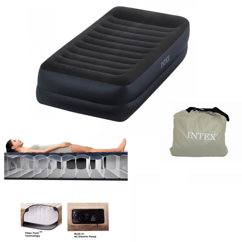 LIT GONGLABLE REST BED FIBER TECH 1 PLACE ELECTRIQUE INTEX 2 LIT GONGLABLE REST BED FIBER TECH 1 PLACE ELECTRIQUE INTEX – Image 2