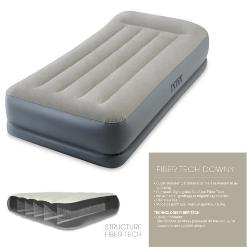 MATELAS GONFLABLE INTEX MID-RISE FIBER TECH 1 PLACE 2 MATELAS GONFLABLE INTEX MID-RISE FIBER TECH 1 PLACE – Image 2