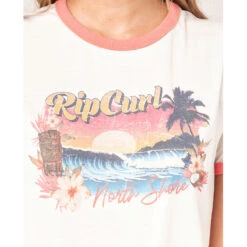 T-SHIRT RIP CURL TIKI RINGER BEIGE FEMME -Default Template 3 t shirt rip curl tiki ringer beige femme 4