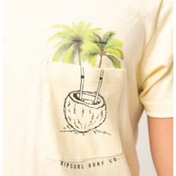 Rip Curl T-SHIRT RIPCURL IN DA POCKET TEE JAUNE CLAIR -Default Template 3 t shirt ripcurl in da pocket tee jaune clair 3